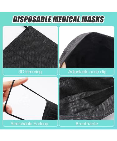 Black Disposable Face Masks(50 Pack) Medical Grade Face Masks for Women Men  Breathable Disposable Face Mask for Home (Black) - Buy Online on GoSupps.com