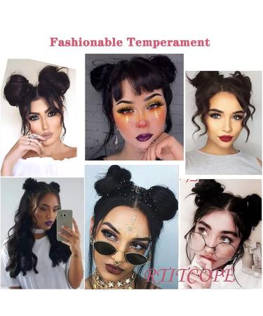 2Pcs Mini Claw Clip Messy Cat Ears Hair Bun Extensions - Natural Black - Buy Online on GoSupps.com