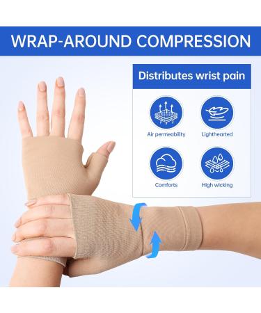Arthritis Compression Gloves for Pain Relief - XXL Light Coffee - Ideal for Typing & Daily Work - Buy Online on GoSupps.com