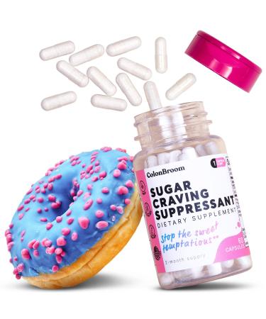 ColonBroom Sugar Craving Suppressant - Chromium Picolinate 200mcg Stop The Sweet Temptations with Reduced Hunger and Sugar Cravings - 60 Vegan Chromium Capsules