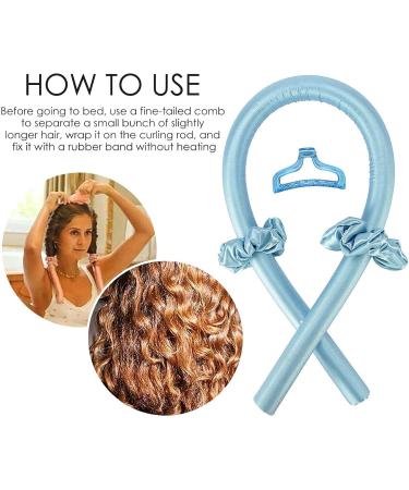 No Heat Curling Irons Curling Irons Curling Irons Sleeping Soft Hair Band Curling Irons Simple Curling Irons with Hair Loops Blue  - Buy Online on GoSupps.com