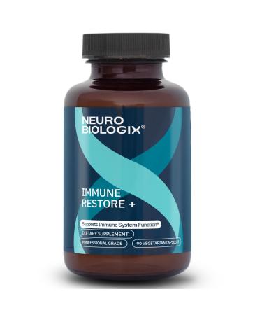 Neurobiologix Immune Restore+ Beta Glucan Cordyceps & Turkey Tail Mushroom Blend with Astragalus Andrographis & Echinacea Botanical Immune Support Supplement for Men & Women Gluten Free 90 Caps