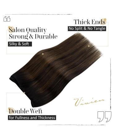 Buy Vivien Real Hair Extensions - Brown & Black Ombre Tressen 60cm | 100g | #1b/6/1b for Stunning Volume - Buy Online on GoSupps.com