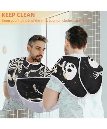 Dancing Skeleton Beard Bib Apron | Men s Beard Hair Catcher for Shaving | Perfect Gift for Dad & Husband | Fathers Day Anniversary Christmas - 2 Suction Cups Included - Buy Online on GoSupps.com