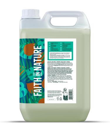 Faith In Nature Natural Coconut Shower Bathtub Moisturizing Vegan & Animal Free SLS & Paraben Free Refillable Bottle 5L - Buy Online on GoSupps.com