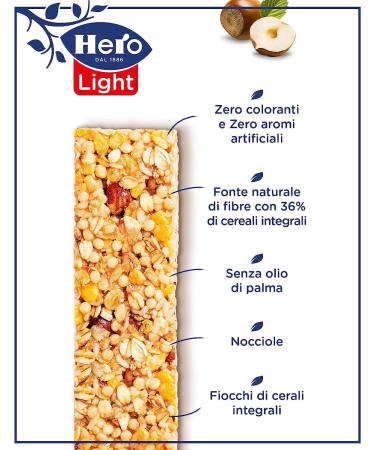  Italian Gourmet E.R. Hero Light Pack of 6 cereal bars palm oil free preservative-free colour-free no added sugar 120g - Buy Online on GoSupps.com