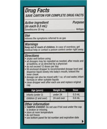 Buy Major Infants Gas Relief Drops - Dye-Free Simethicone Oral Suspension 30ml (Pack of 6) - Fast International Shipping - Buy Online on GoSupps.com