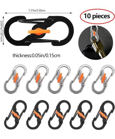 Dher S Outdoor Camping Mini S Clip 10 Pack Stainless Steel S-Shaped Carabiners | Anti-Theft & Anti-Drop Clips for Backpacking & Outdoor Use - Buy Online on GoSupps.com