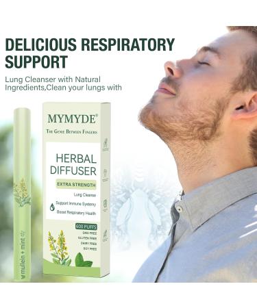MYMYDE Herbal Diffuser Pen - Pure Breath Plant Essence Quit Smoking Aid - Lung Detox Herbal Formula Contains Evening Primrose Thyme and Peppermint Extracts - Buy Online on GoSupps.com