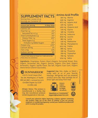  Tudor Sunwariorr Organic Vegan Plant Based Protein Powder | 5 Super Foods Quinoa Chia Seed Soy-Free Dairy Free Gluten Free Non-GMO | Vanilla 15 Servings | - Buy Online on GoSupps.com