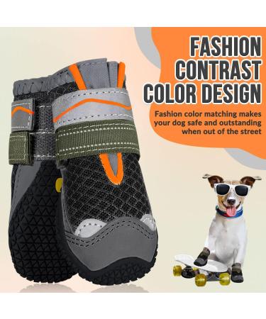 AUTOWT Dog Boots Breathable Paw Protector Dogs Shoes Dual Adjustable & Washable Non-Slip Dog Booties with Reflective Strip for Large Medium Small Dogs Injured Paws Walking Running Outdoor(#8 Black) Size 8: Width 3.0" Black - Buy Online on GoSupps.com