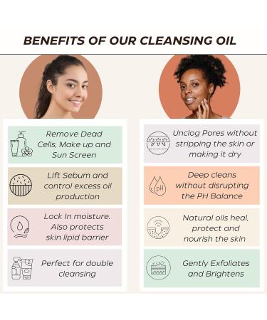 Botanic Visage Cleansing Vitamin C Oil For Face | Makeup Remover Oil & Pore Minimizer | Hydrates & Brightens Skin - 99% Natural Vegan Moroccan Argan & Olive Squalane Korean Skincare - Buy Online on GoSupps.com