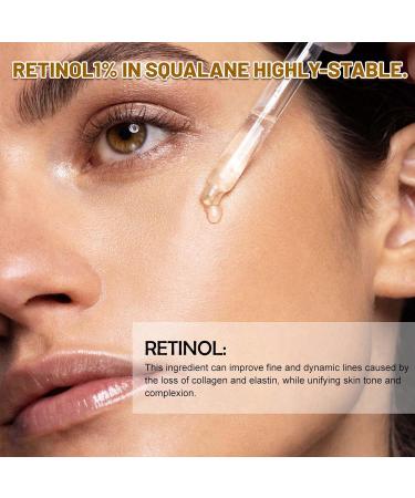 Retinol1% In Squalane Retinol Serum For Face Retinol Serum High-Strength Face Serum for Women Anti-Aging Face Serum Fade Fine Lines Acne Reduced Skin Brightening Face Serums For Skin Care - Buy Online on GoSupps.com