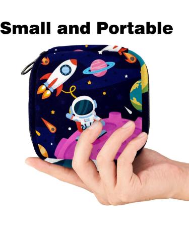 Portable Women's Binding-Up Bags | Menstrual Cup & Tampon Bags for Teens | Colorful Space Planet Design - Buy Online on GoSupps.com