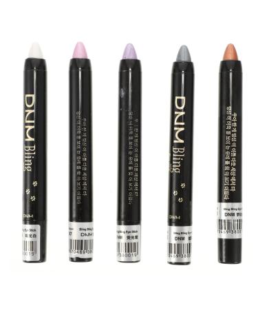 Mobestech 5pcs Eyeshadow Crayons Shiny Colored Sticks Eyeshadow Pen Eye Makeup Tools for Women Girls Make up