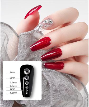 1600 pieces of Glitter Rhinestones for Nails Transparent Crystal and Diamond Crystal AB Nail Art Decorations with 1 Tweezer (6 Sizes) (1600 Pieces) - Buy Online on GoSupps.com