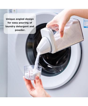 JINJUMEI 1100 ml Airtight Detergent Dispenser with Measuring Cup Washing Powder Container Washing Powder Tin Multi-Purpose Washing Powder Dispenser Transparent Detergent Box for Washing Powder and - Buy Online on GoSupps.com