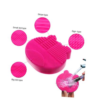 MERRYHAPY 2-in-1 Makeup Brush Holder & Scrubber | Cleaning Mat & Pad Rack | 11x10cm Rosy | International Shipping - Buy Online on GoSupps.com