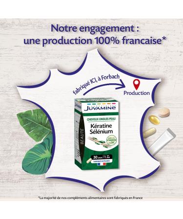JUVAMINE - Keratin and Selenium - Vitamin B8 Zinc and Horsetail - Hair Skin & Nails - 30 Capsules of vegetable origin - 1 M - Buy Online on GoSupps.com