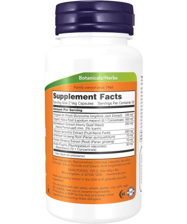 NOW TestoJack 200 with Tongkat Ali, Tribulus, Maca & Horny Goat Weed - 60 Veg Capsules - Buy Online on GoSupps.com