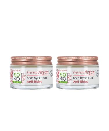 So'Bio tic L A NATURE SO BiO tic | Anti-Wrinkle Day Moisturizer Precious Argan | Reduces wrinkles and tones the skin | Organic Argan Oil | 99% natural origin | Made in France | Pack of 2 x 50 ml