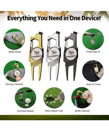 Extreme Hawk 7 in 1 Golf Divot Repair Tool - Lightweight, Compact, and Durable Golf Gadgets - Ideal Gift for Golf Lovers - Buy Online on GoSupps.com