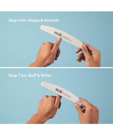 Nailog Nail File & Buffer Kit (6 Pieces) | Premium Quality & Washable | 3 Double-Sided Nail Filer (180/320) for Natural Nails and Acrylic Nails & 3 Nail Buffer & Shiner (400/4000) - Buy Online on GoSupps.com