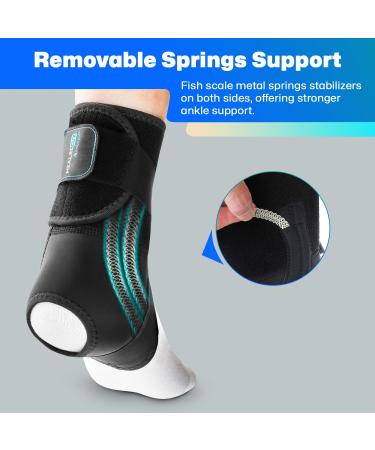 Ankle Brace for Men & Women - Adjustable Support for Sprained Ankle Recovery | Detachable Metal Springs | Stabilizer for Running Basketball & Volleyball - Buy Online on GoSupps.com