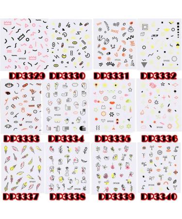 Nails Decorations Sliders Decals Self-adhesive Abstract Cute Cartoon Nail Stickers 3D(DP3335) - Buy Online on GoSupps.com