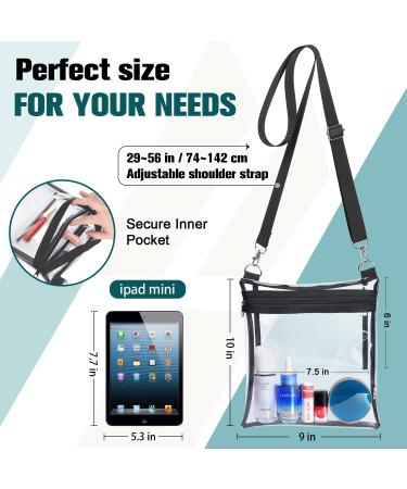 Clear Stadium Approved Crossbody Bag - Transparent PVC Messenger Purse for Concerts & Events - Buy Online on GoSupps.com