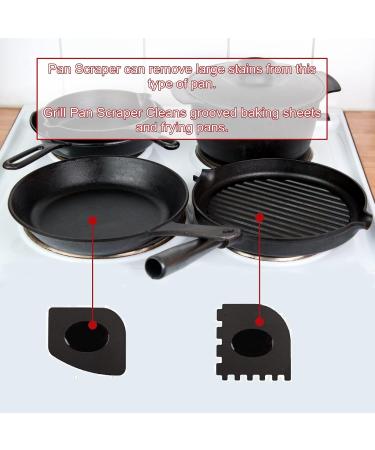 CHANSHIN Cast Iron Cleaner with Pan Scrapers Stainless Steel Scourer 7x7 Inch Chainmail Scrubber for All Types of Skillet Griddles Durable Plastic Pan Grill Scrapers - Buy Online on GoSupps.com