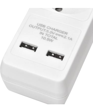Emos Socket Strip with USB - 5 Multiple Sockets 2x 2.1A Charging Switch & Enhanced Safety - IP20 Indoor Use - Buy Online on GoSupps.com