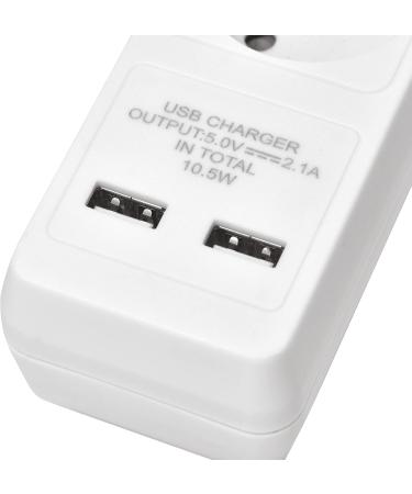 Buy Emos Socket Strip with USB 5-Fold Multiple Socket & 3m Extension Cable | IP20 Indoor Use 2x 2.1A Wall Bracket Included - Buy Online on GoSupps.com