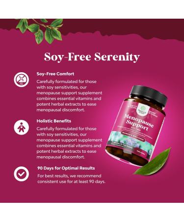Soy Free Menopause Supplement | Herbal Relief for Night Sweats Hot Flashes & Mood Support - Black Cohosh & Vitex Chaste Berry - Mini Caps for Women - Buy Online on GoSupps.com