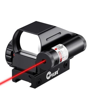 CVLIFE 1x22x33 Reflex Sight Red and Green 4 Reticle Dot Sight with 2mW Red Sight Laser
