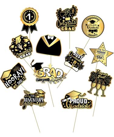 24 pcs Graduation Cake Topper Gold and Black Glitter Class Cupcake Toppers Graduation Cupcake Toppers 2024 Grad Cap Cupcake Picks Graduation Theme Party Decorations SuppliesGraduation Cake Topper - Buy Online on GoSupps.com