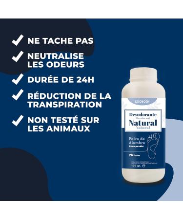 D odorant Pour Les Pieds. Poudre Anti-Transpirante Pour Les Pieds Haute Puissance. Poudre D'alun Pure Naturelle Et Sans Aluminium. Pour La Sueur Et Les Mauvaises Odeurs Pendant 24 Heures. 100 g (Lot de 1) - Buy Online on GoSupps.com