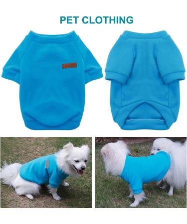 Shop Hualisiji XL Dog Sweater - Fleece Sweatshirt for Small Dogs | Warm Light & Soft - 2PCs Blue & Gray - Buy Online on GoSupps.com