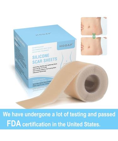 Silicone Scar Sheets 1.6 x 120 - Effective Scar Treatment Tape for Keloids Tummy Tuck & Surgical Scars - Premium Silicone Scar Strips - Buy Online on GoSupps.com