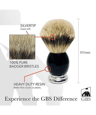 G.B.S Silver Tip Badger Bristle Shaving Brush & Beard Eliminator with Tall Stand - Premium Quality for Effortless Grooming - Buy Online on GoSupps.com