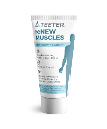 Teeter Renew - Muscle & Joint Pain Cream with Emu Oil MSM Arnica Boswellia Serrata Glucosamine (2.5 oz)