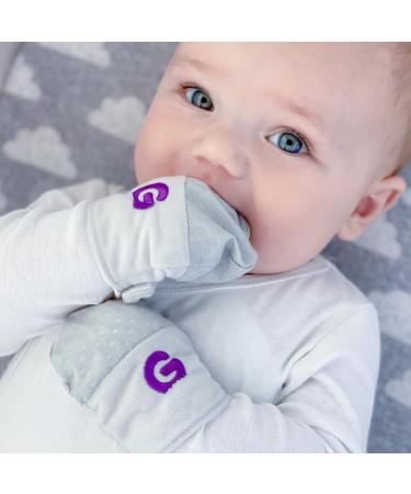 Gummee Baby Scratch Mittens - Baby Mittens 0-3 Months - Newborn Essentials - Adjustable Cotton Baby Scratch Mittens Newborn - Mittens for Babies 0-3 Months (Grey)