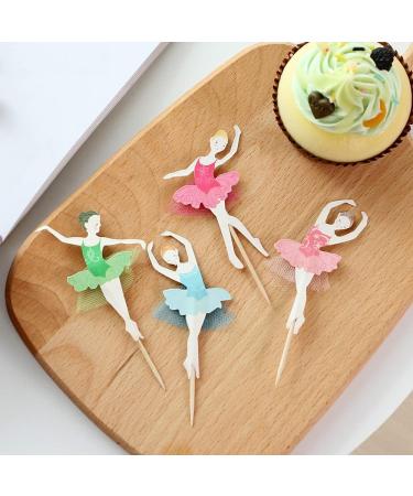 Kawailay 24-Piece Ballerina Cake Decoration Set - Dancing Cupcake Toppers for Girls' Birthday Wedding and Party Celebrations - Buy Online on GoSupps.com