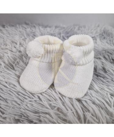 Royal Icon Newborn Baby Booties | 0-3 Months | Pom Pom Bootees | Indoor and Outdoor Use | White Red RI408 - Buy Online on GoSupps.com