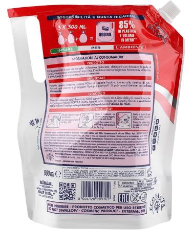  Milmil Milmil Liquid Soap Little Fruits Bitter & Raspberry Scent Envelope Refill Size Hand Face & Body Soap Dermatologically Tested - 5 x 900ml - Buy Online on GoSupps.com