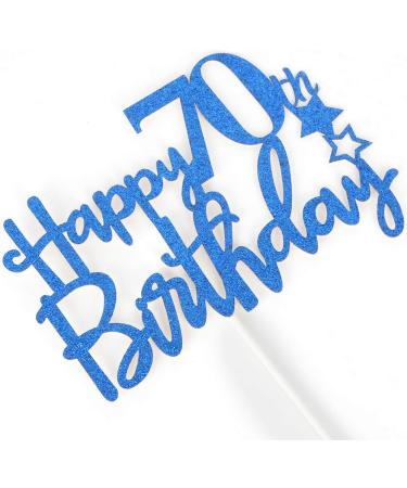 Tenhaisi Glittery Navy Blue Happy 70th Birthday Cake Topper Cheers to 70 Anniversary Birthday Party Decoration - 70 & Fabulous Cake Topper for Men Women Stepping Into 70 Party Decoration - Buy Online on GoSupps.com
