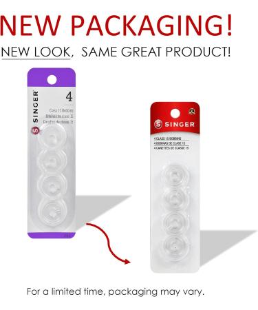 Singer Class 15 Transparent Bobbins - 4 Count, 1 Pack - Buy Online on GoSupps.com