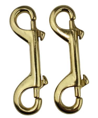 Aquatic Hunt - 2 Pack - Marine Grade 4" (10cm) Double Ended Brass Clips with SS304 Spring