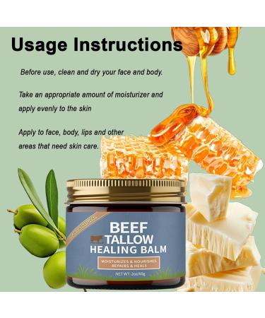 Lala Organics Beef Tallow Healing Balm for the Face Organic Grass Fed Beef Tallow Cream Whipped Beef Tallow for Skin Natural Grassfed Beef Tallow Balm Moisturizer with Manuka Honey 1 Box 1 Ounce (Pack of 1) - Buy Online on GoSupps.com