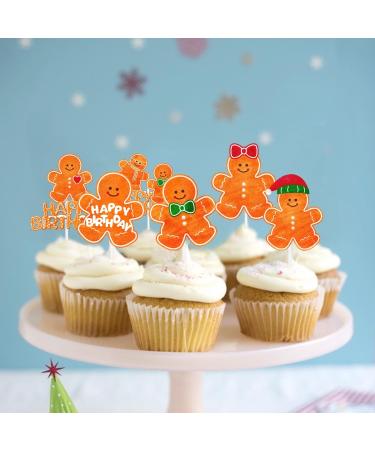 Gingerbread Theme Cupcake Topper Set 6 Styles 18 Pieces - Perfect for Boys and Girls Gingerbread Themed Parties Kids Baby Showers and Christmas Themed Parties Snowman Christmas Bubble Decorations -- 5 - Buy Online on GoSupps.com